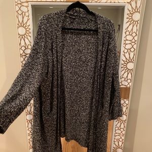 Grey Knit Long Cardigan-XL
